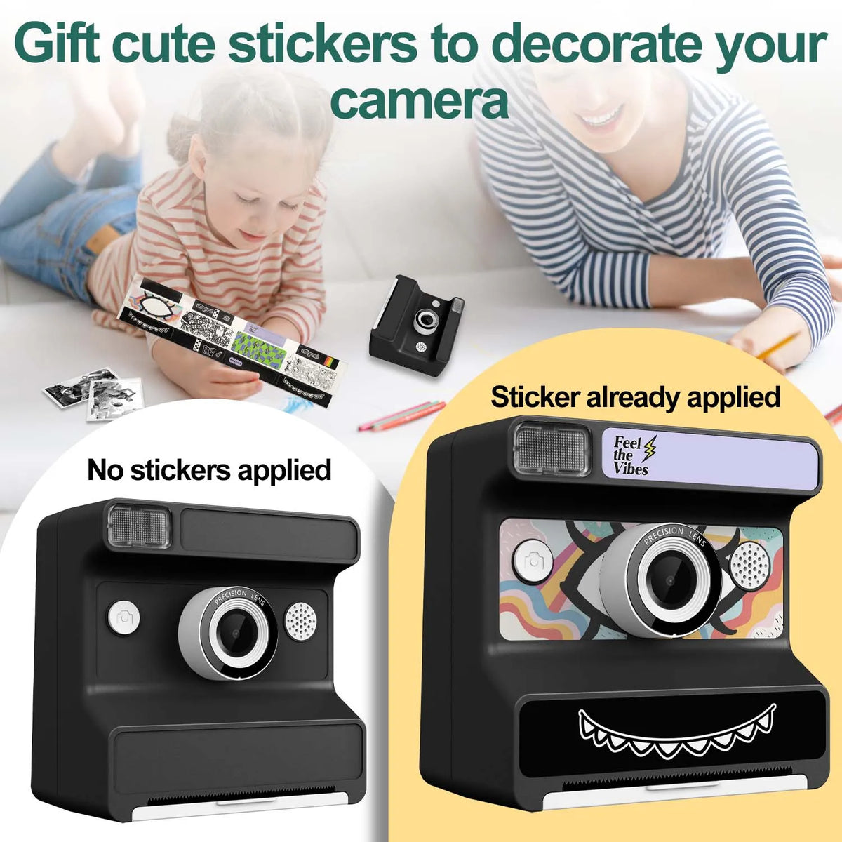 Kids Camera Instant Print Photo, Portable Thermal Printing Camera Toy with HD Digital Video, for 3-12 Years Old Boys Girls