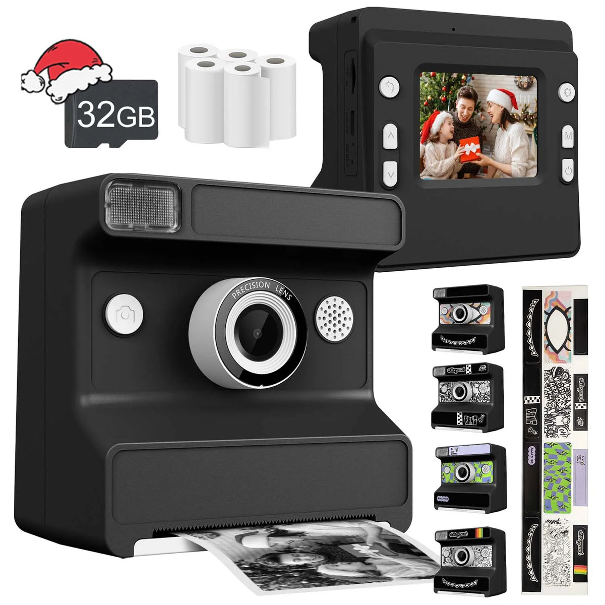 Kids Camera Instant Print Photo, Portable Thermal Printing Camera Toy with HD Digital Video, for 3-12 Years Old Boys Girls