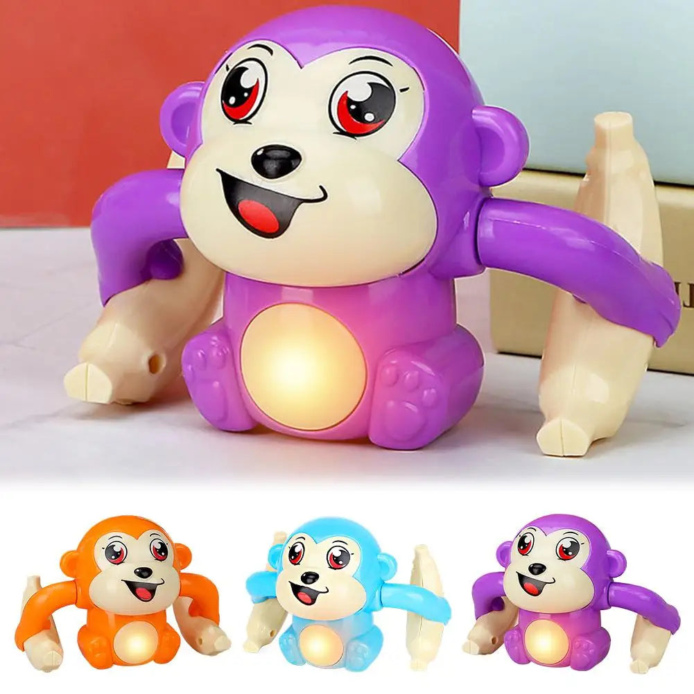 Rolling Monkey Toy Electric Induction Tumbling Monkey with Light Sound Effect Obstacle Sensing Crawling Flip Toy For Kids