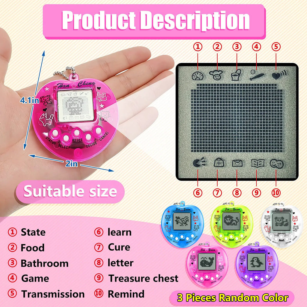 Electronic Pets Game Tamagotchi Handheld Game Console Toy in Russian Original German Spanish Polish Virtual Digital Pet Toy