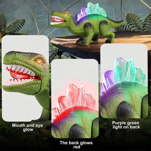 Electric Walking Dinosaur with Roaring Sound LED Lights, Movable Mouth Realistic Dinosaur Toy Kids Boys Birthday Gift